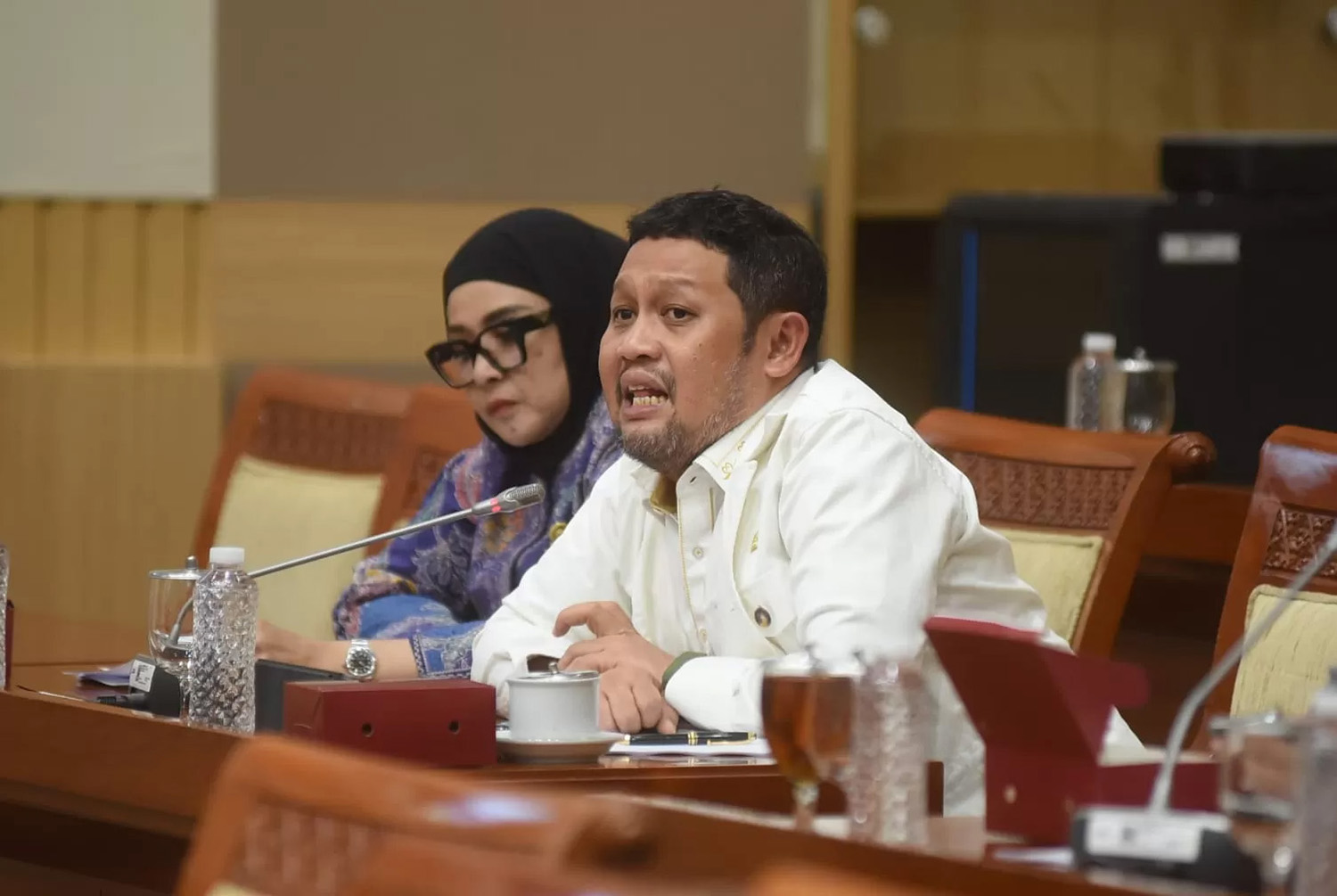 Anggota Komisi III DPR RI Abdullah saat menyampaikan pendapat dalam Rapar Dengar Pendapat Umum (RDPU) bersama Kepolisian Republik Indonesia (Polri) baru-baru ini.