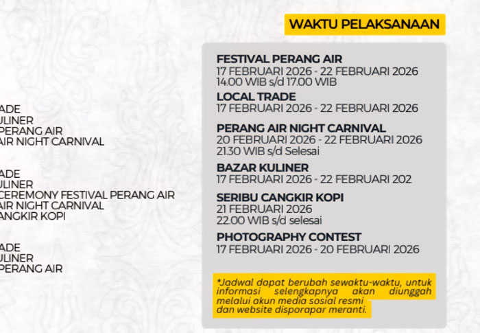 Jadwal Perang Air