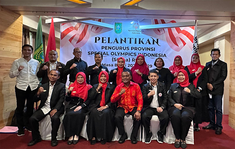 Pelantikan Kepengurusan Special Olympics Indonesia (SOIna) Provinsi Riau masa bakti 2025-2029 di Hotel Alpha Pekanbaru, Sabtu (7/2/2026).
