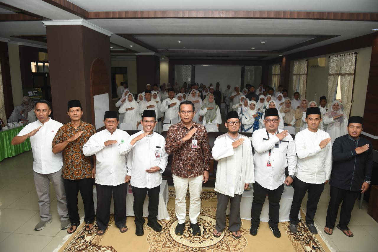 Kegiatan Manasik Haji dan Bimbingan Jemaah Calon Haji (JCH) Kota Tanjungpinang bertempat di Aula Asrama Haji Kota Tanjungpinang, Sabtu (7/2/2026).