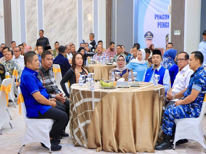 Bupati Kampar Ahmad Yuzar, Wabup Misharti, Forkopimda, Wakil Ketua DPRD Kampar Zulpan Azmi, anggota DPRD Riau Diski menerima kunjungan kerja Stafsus Presiden RI Bidang Pariwisata Zita Anjani