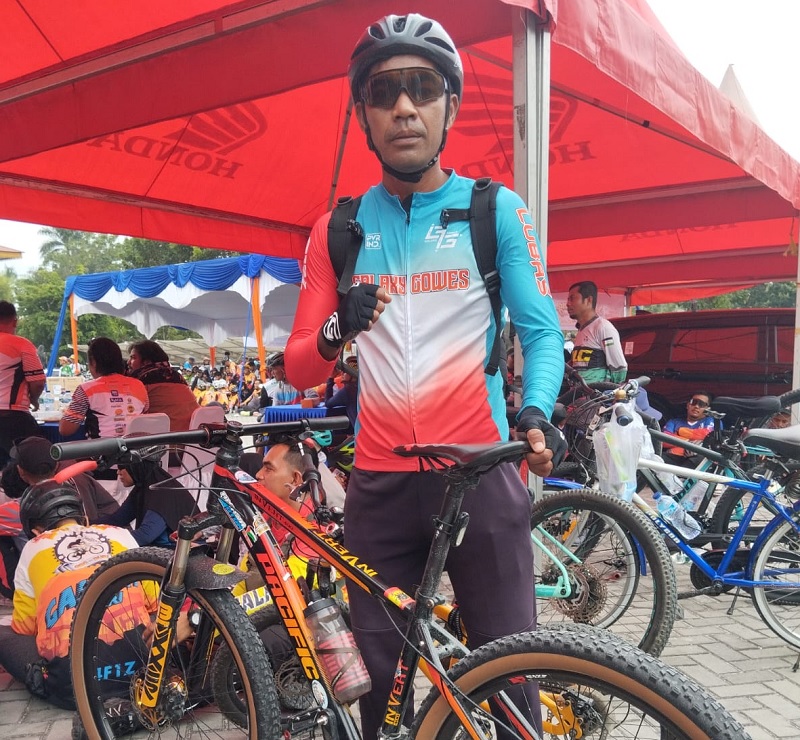 Raul, peserta Riau Pos Fun Bike 2026 dari Lubuk Basung, Sumatera Barat.