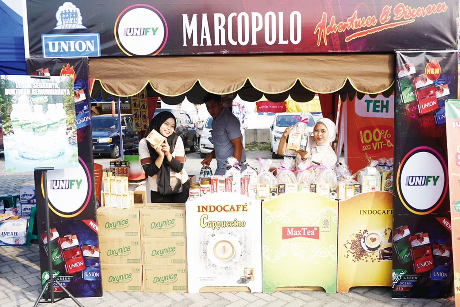 Indocafe turut hadir mendukung Riau Pos Fun Bike 2026 di halaman Mal Pelayanan Publik, Ahad (8/2/2026).