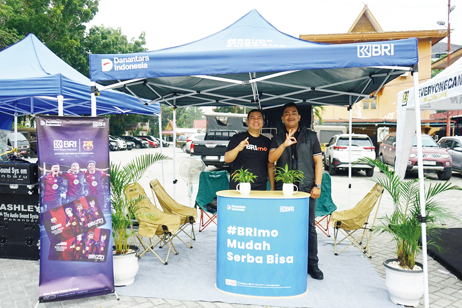 Stand BRI turut hadir mendukung Riau Pos Fun Bike 2026 di halaman Mal Pelayanan Publik di Pekanbaru, Ahad (8/2/2026).