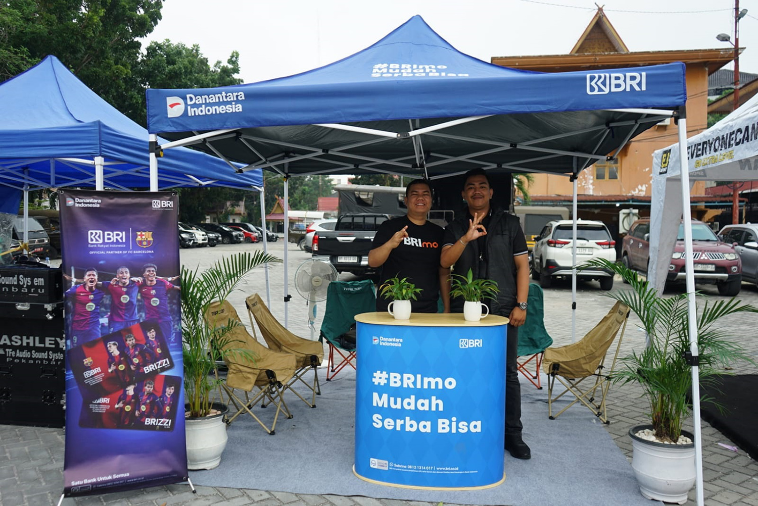 Stand BRI turut hadir mendukung Riau Pos Fun Bike 2026 di halaman Mal Pelayanan Publik di Pekanbaru, Ahad (8/2/2026).