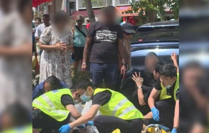 Lokasi kecelakaan yang menimpa WNI di area parkir dekat Kuil Relik Gigi Buddha, South Bridge Road, Chinatown, Singapura