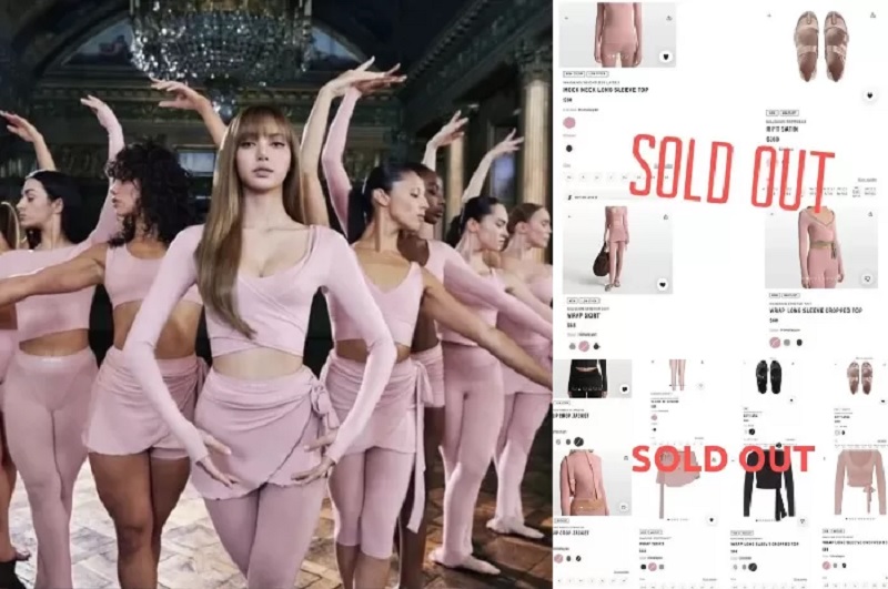 Kolaborasi Lisa BLACKPINK dan Nile X SKIMS yang terjual habis.