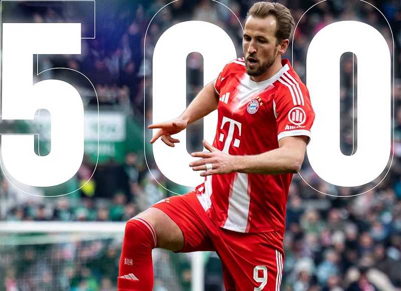 Harry Kane kini telah mencetak 500 gol sepanjang kariernya untuk klub dan negara.
