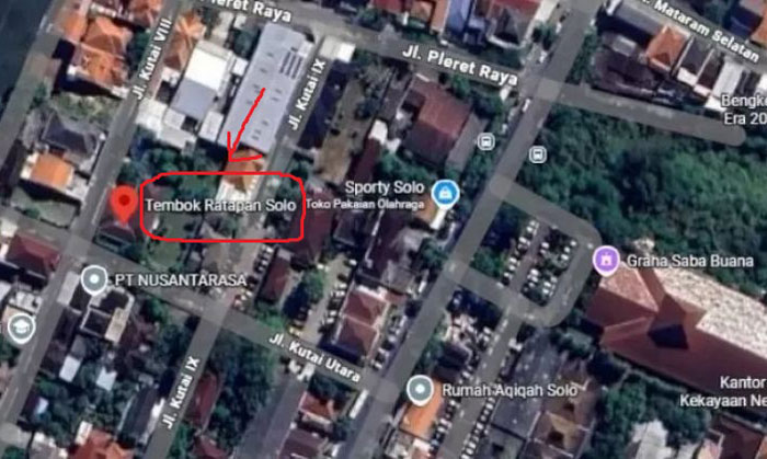 Rumah Jokowi di Google Maps dinamai dengan Tembok Ratapan Solo higga viral di media sosial.