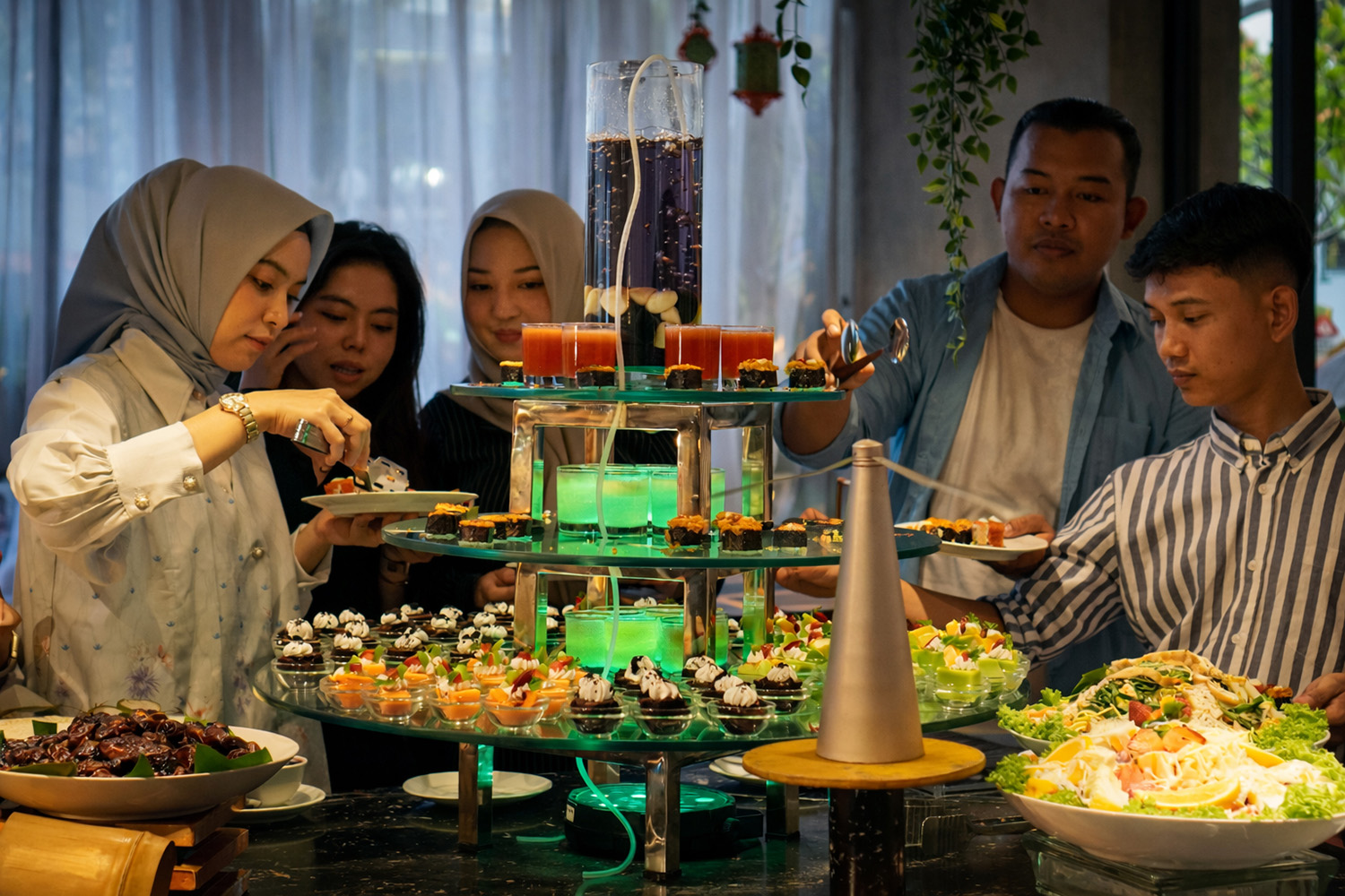 Para tamu saat menikmati hidangan yang disajikan The Zuri Hotel Pekanbaru, belum lama ini. Menyambut Ramadan 2026 ini The Zuri Hotel Pekanbaru menghadirkan promo &ldquo;Kemilau Cahaya Ramadhan&rdquo;.