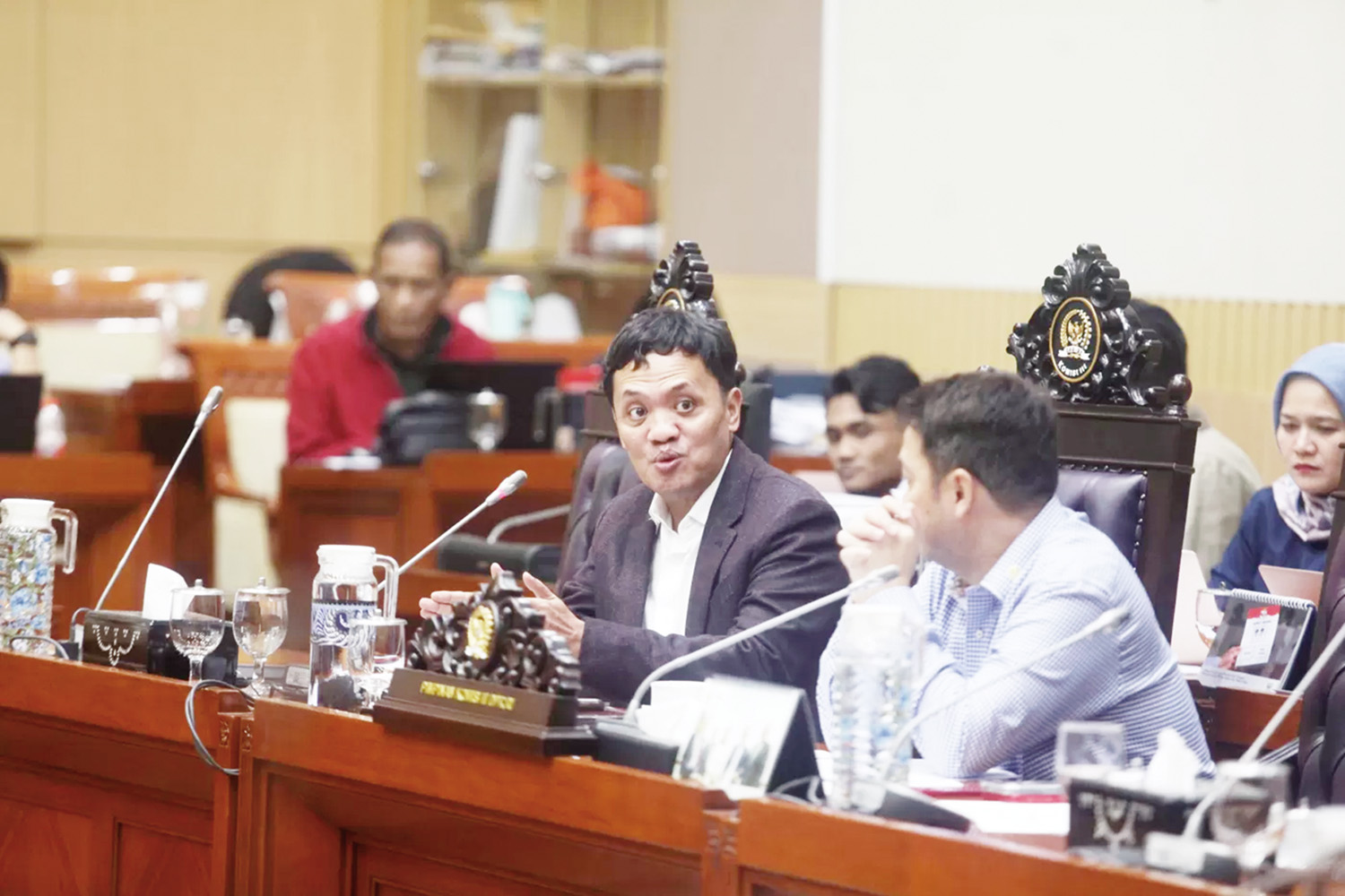 Ketua komisi III DPR  RI Habiburokhman pada rapat kerja di Kompleks Parlemen, Senayan, Jakarta, baru-baru ini.  