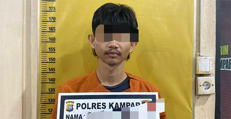 Tim Resmob Sat Reskrim Polres Kampar menangkap pemuda berinisial RI (22), warga Air Dingin, Kecamatan Bukit Raya, Kota Pekanbaru, Rabu (25/2/2026).