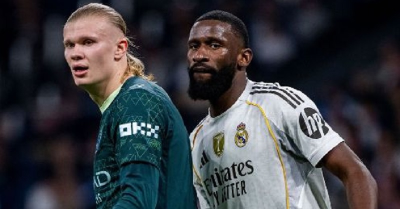 Penyerang Manchester City Erling Haaland kembali akan berhadapan dengan bek Real Madrid Antonio Rudiger pada babak 16 besar Liga Champions.