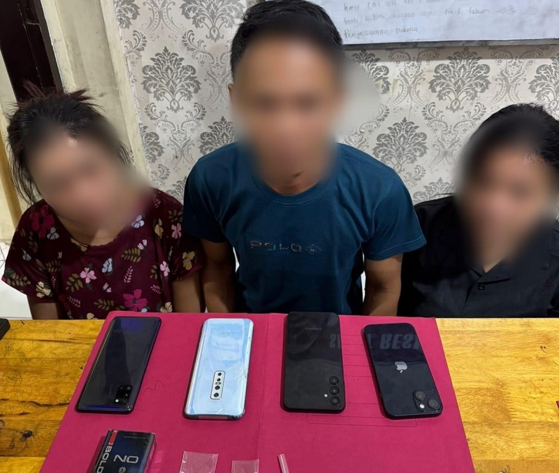 Dua IRT dan satu ASN PPPK Kementerian terjerat narkoba menjalani penyidikan di Polres Siak, Jumat (27/2/2026).