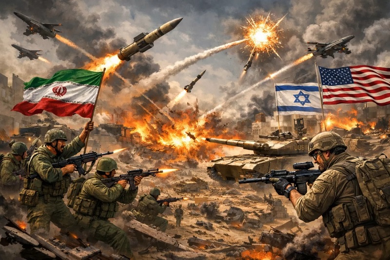 Iustrasi: Konflik antara Iran dengan Israel dan Amerika Serikat. 