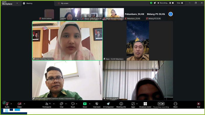 Tangkapan layar rapat harmonisasi Perwako pengelolaan sampah yang digelar secara virtual pada Jumat (27/2/2026) lalu.