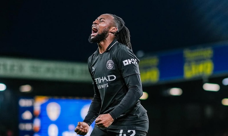 Antoine Semenyo mencetak gol tunggal kemenangan Manchester City atas Leeds United di Elland Road, Ahad (1/3/2026) dini hari WIB..  Oli SCARFF / AFP via Getty Images