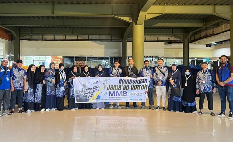 Jemaah umrah yang berangkat melalui salah satu travel di Riau.