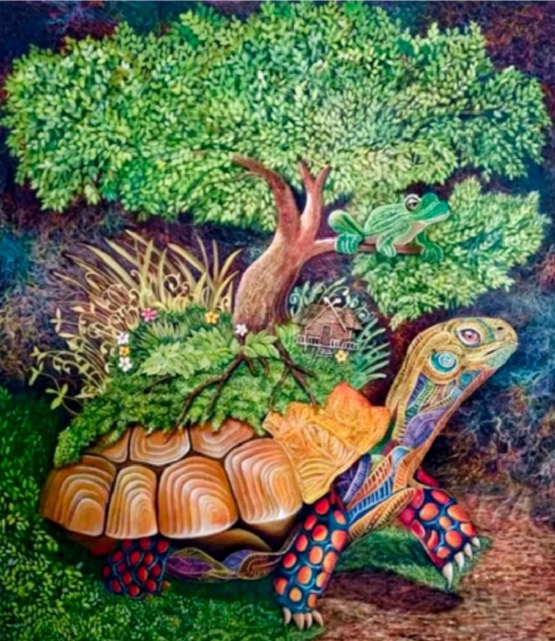 Our Own Home, sebuah lukisan cat akrilik berukuran 200 x 250 cm karya Yohanes Fitri.