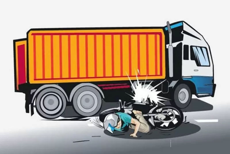 Ilustrasi truk tabrak motor 