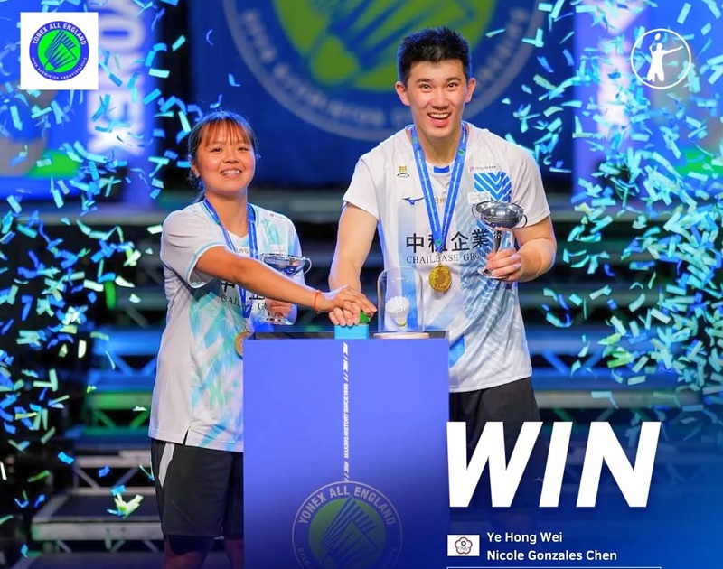 Ganda campuran Taiwan Ye Hong Wei/Nicole Gonzales Chen berhasil menjadi juara All England 2026 dengan menaklukkan ganda unggulan kelima dari Prancis, Thom Gicquel/Delphine Delrue dalam 2 game.
