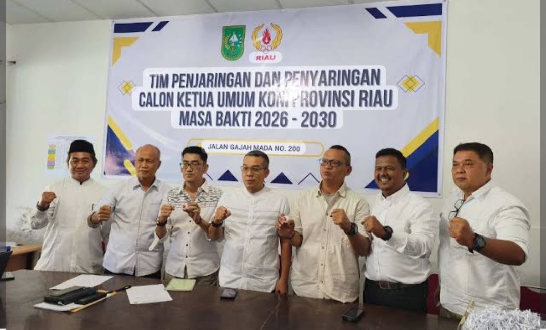 Ket Foto: foto bersama tim penjaringan dan penyaringan (TPP) Calon Ketua Umum KONI Riau bersama tim pemenangan bakal calon Iskandar Hosein dan Edi Basri, baru-baru ini.