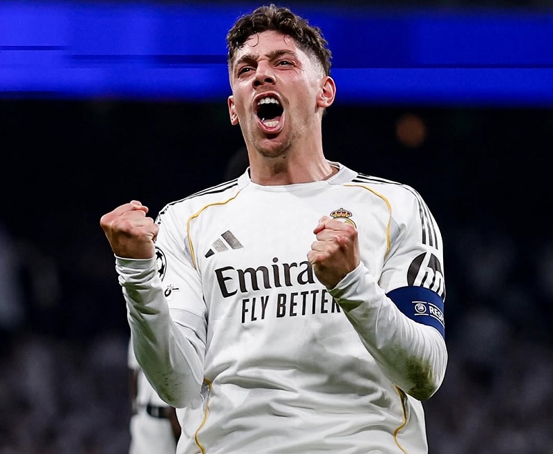 Federico Valverde tampil gemilang dengan mencetak hattrick saat Real Madrid kalahkan Manchester City 3-0 pada leg 1 babak 16 Besar Liga Champions di Santiago Bernabeu, Kamis (12/3/2025) dini hari WIB.