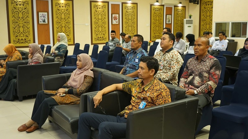 Pejabat Kanwil Kemenkum Riau mengikuti pelepasan mudik di lingkungan Kemenkum RI secara virtual dari Pekanbaru pada Kamis (12/3/2026).