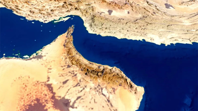 Ilustrasi Selat Hormuz, yang memainkan peran penting dalam perang di Timur Tengah antara Iran melawan AS-Israel.  