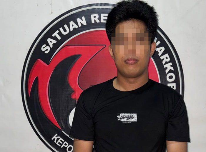 Pelaku tindak pidana narkotika di Desa Senggoro yang berhasil diamankan Satreskrim Polres Bengkalis.