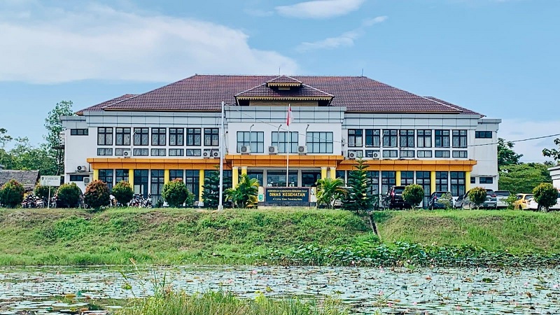 Gedung Dinas Kesehatan Kabupaten Inhu di Jalan Lintas Timur Kecamatan Rengat Barat, Senin (16/3/2026) 
