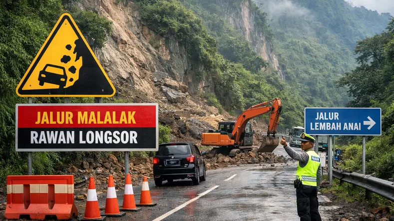 Dinas BMCKTR Sumbar mengimbau pemudik tidak menggunakan jalur Malalak karena rawan longsor. Pemudik disarankan memilih jalur utama via Lembah Anai.  