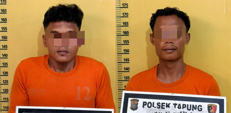 Personel Polsek Tapung bergerak cepat menangkap dua pelaku pencurian kendaraan bermotor, Rabu (18/3/2026).