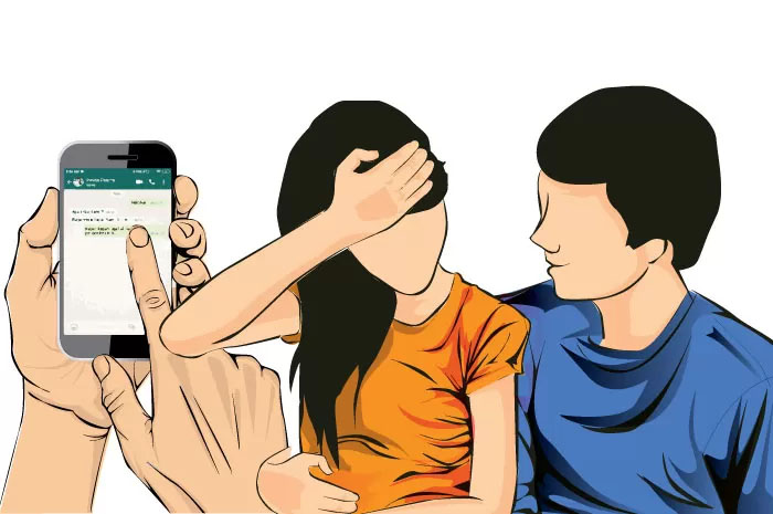 Ilustrasi sepasang muda mudi tertangkap mesum