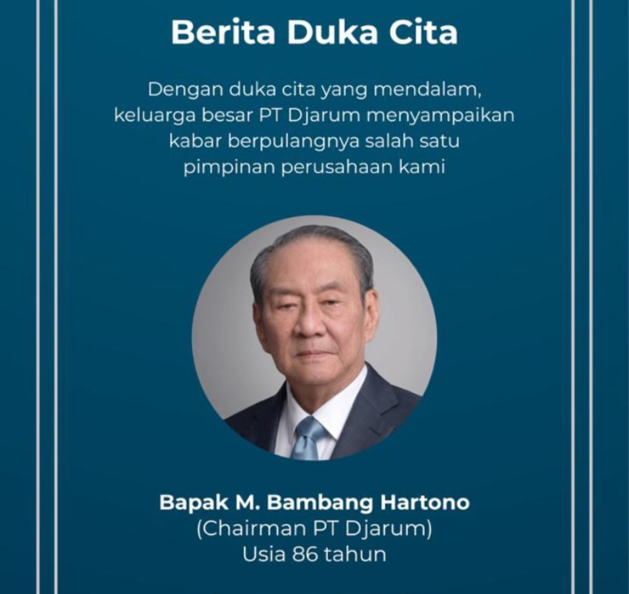 Michael Bambang Hartono, Chairman PT Djarum.