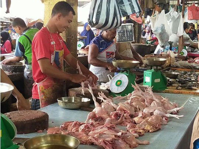 Pedagang ayam potong
