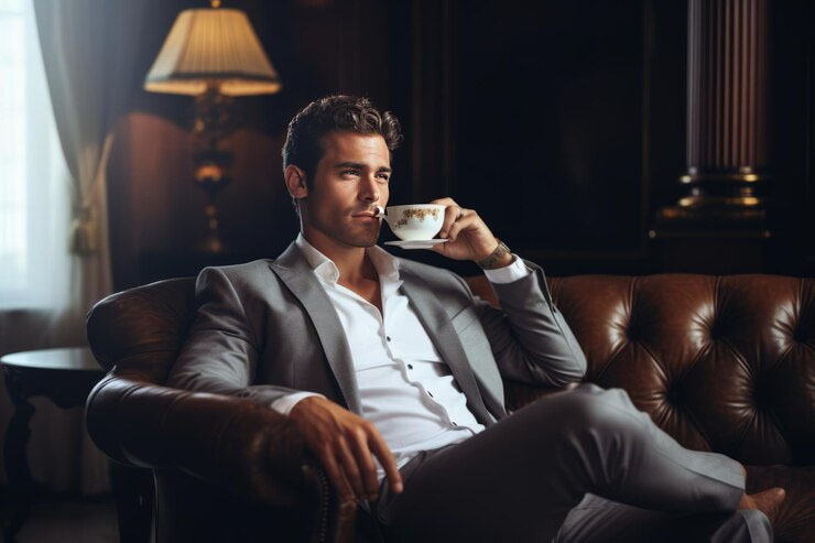 Ilustrasi pria sukses.  