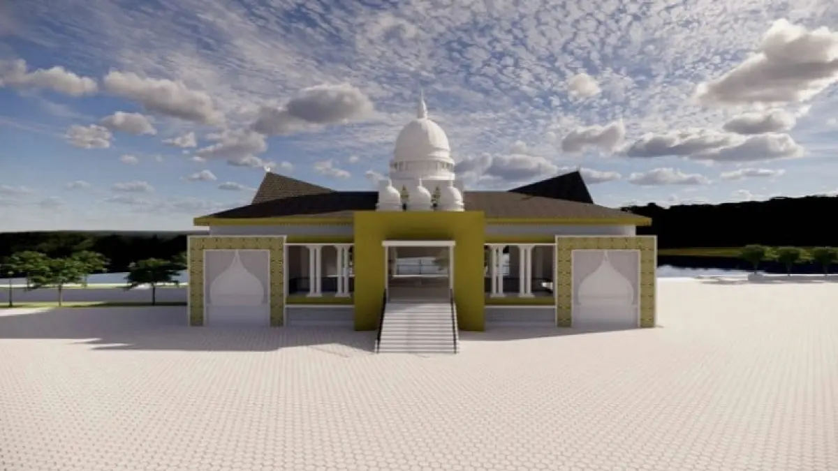 Desain bangunan Astaqa Utama MTQ Riau di kawasan eks Pasar Bawah-Taman Jalur Teluk Kuantan.(Dinas PUPR Kuansing)
