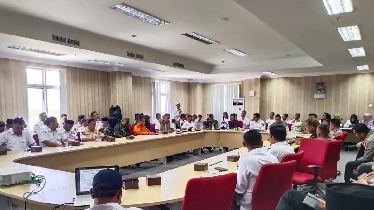 Suasana rapat koordinasi penanganan karhutla di Bagansiapiapi, Rabu (8/4/2026).(Istimewa)