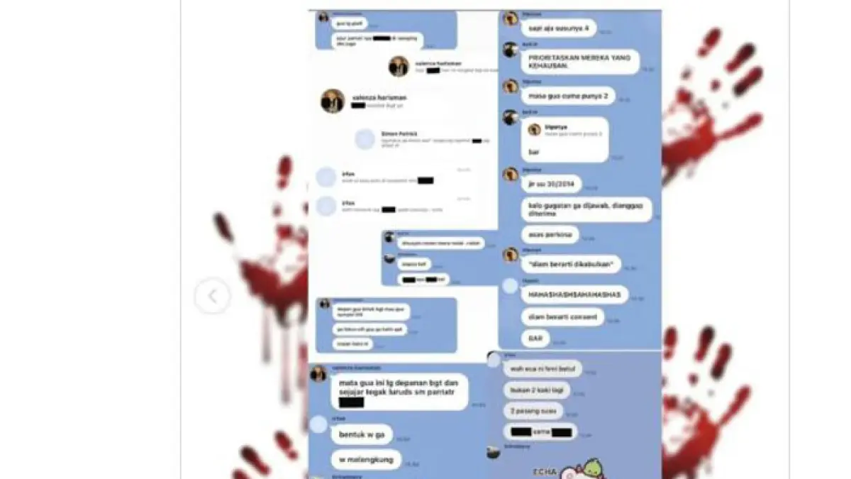 Tangkap layar chat bernuansa pelecehan seksual yang beredar di media sosial. (Instagram)