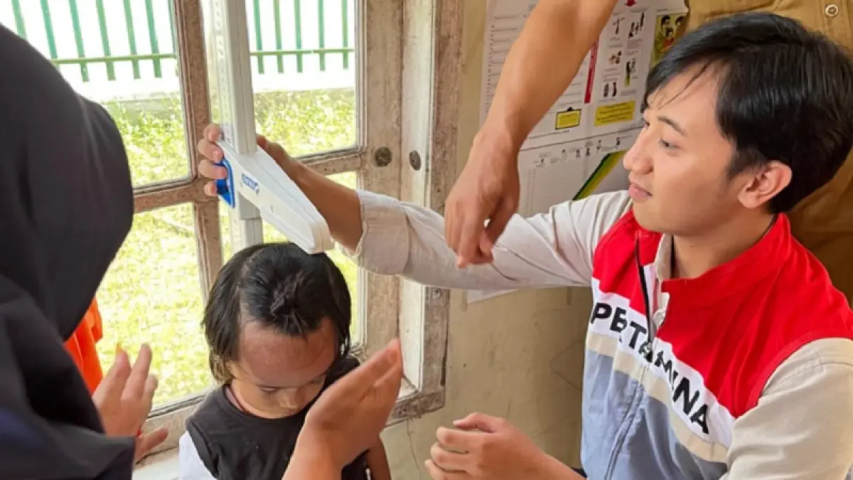 Tim CID PT Pertamina Hulu Rokan (PHR) saat melakukan monitoring Program PHR Peduli Stunting di salah satu Posyandu binaan di Zona Rokan. (PHR)
