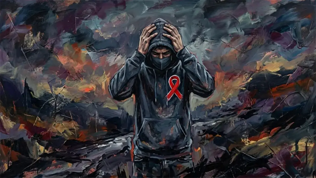 Ilustrasi gambar orang dengan HIV/AIDS. (Gemini AI/RADAR LAMONGAN)

