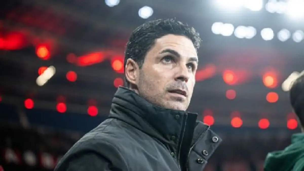 Mikel Arteta tetap penuh semangat dalam upaya Asena memburu gelar Liga Premier dan Liga Champions. (Marvin Ibo Guengoer - GES Sportfoto/Getty Images)