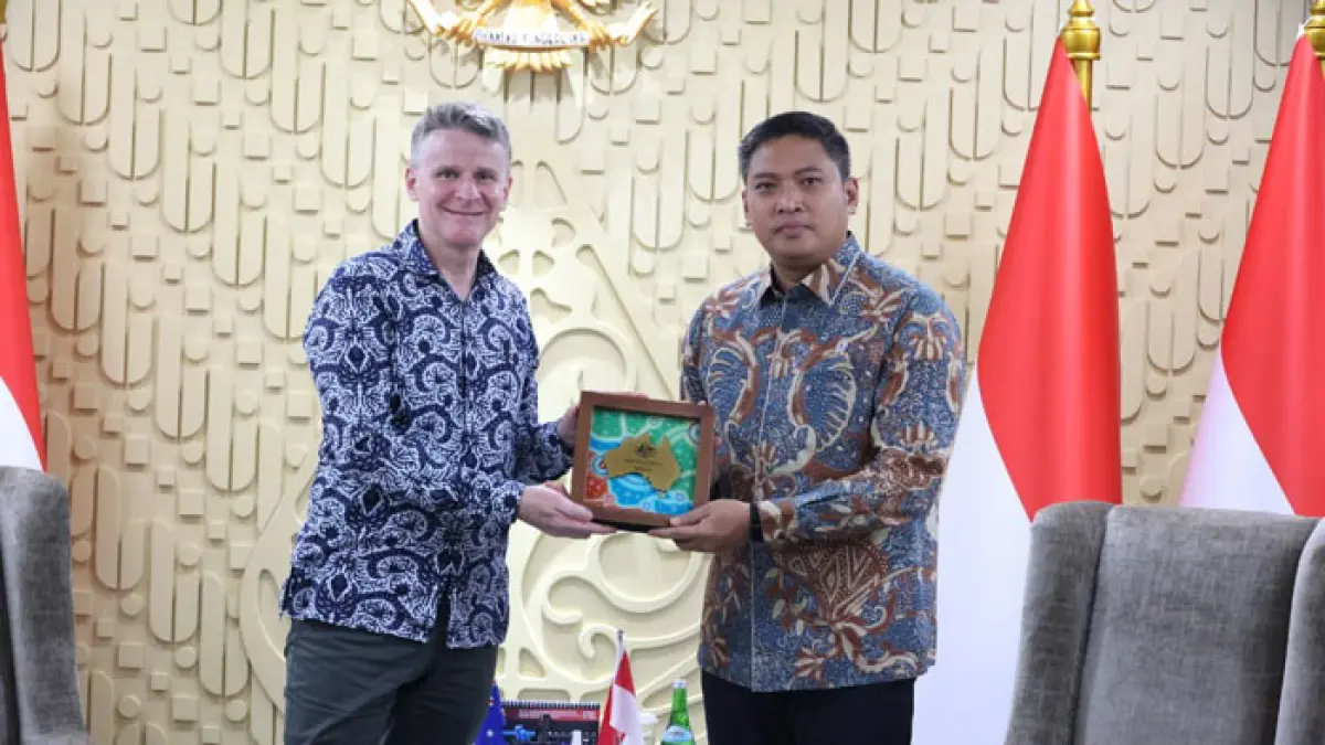 Wamentan Sudaryono menerima kunjungan Duta Besar Australia untuk Indonesia di Kantor Kementerian Pertanian, Rabu (15/4/2026). (Istimewa)