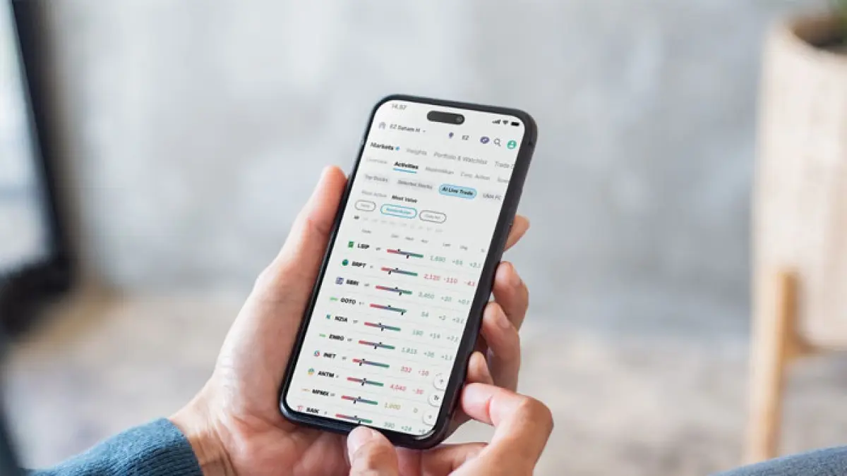  IPOT (Indo Premier Sekuritas) menghadirkan pendekatan baru melalui aplikasi saham terbaik berbasis AI real-time dan live indicators. (Istimewa)