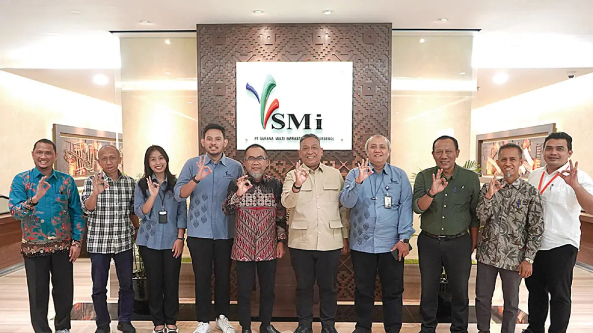 Bupati Rohul Anton didampingi Kepala OPD terkait foto bersama dengan manajemen PT SMI dalam kunjungan kerja di Jakarta, Rabu (22/4/2026). (Prokopim Setda Rohul)