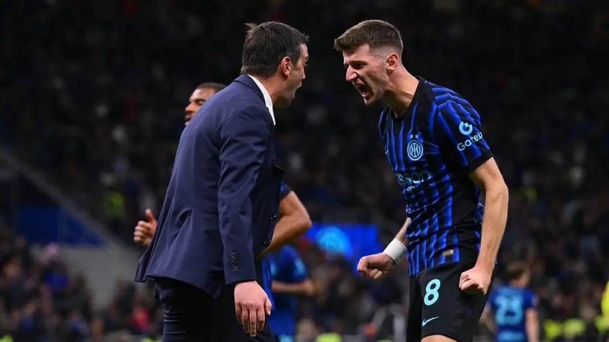 Pemain pengganti Petar Sucic jadi pahlawan kemenangan Inter Milan atas Como pada leg kedua semifinal Coppa Italia di San Siro. (Instagram @.Inter)