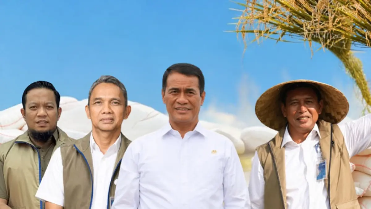 Pemimpin Perum Bulog Kantor Cabang Rengat, Ryanel Ismansyah bersama Menteri Pertanian, Direktur Utama Bulog, Pemimpin Wilayah Riau dan Kepri, belum lama ini. (Bulog Rengat untuk Riaupos.co)