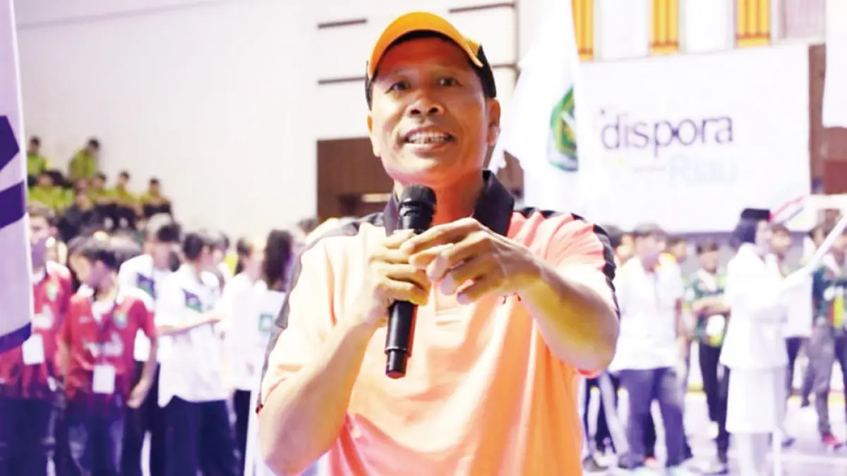 Ketua Komisi V DPRD Riau Indra Gunawan Eet saat menghadiri pembukaan Kejurda Futsal Piala Gubernur AFP 2026, baru-baru ini. (humas dprd riau)