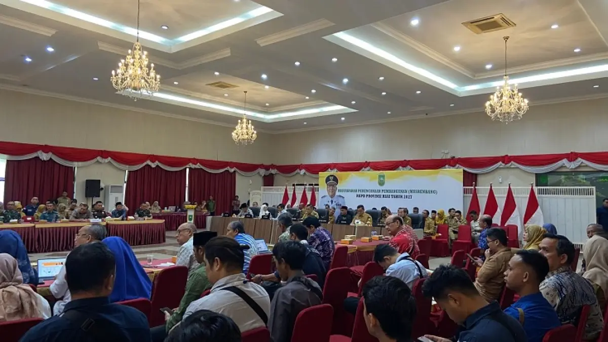 Musrenbang RKPD tahun 2027 yang dilaksanakan Pemprov Riau di gedung daerah Riau, Selasa (28/4/2026). (Soleh Saputra/Riaupos.co)